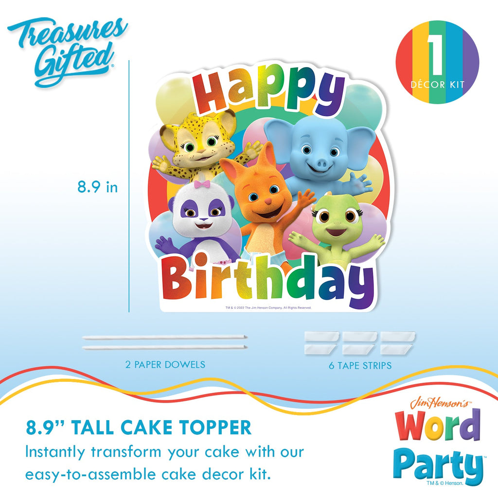 Word Party Cake Topper - Word Party Birthday Supplies