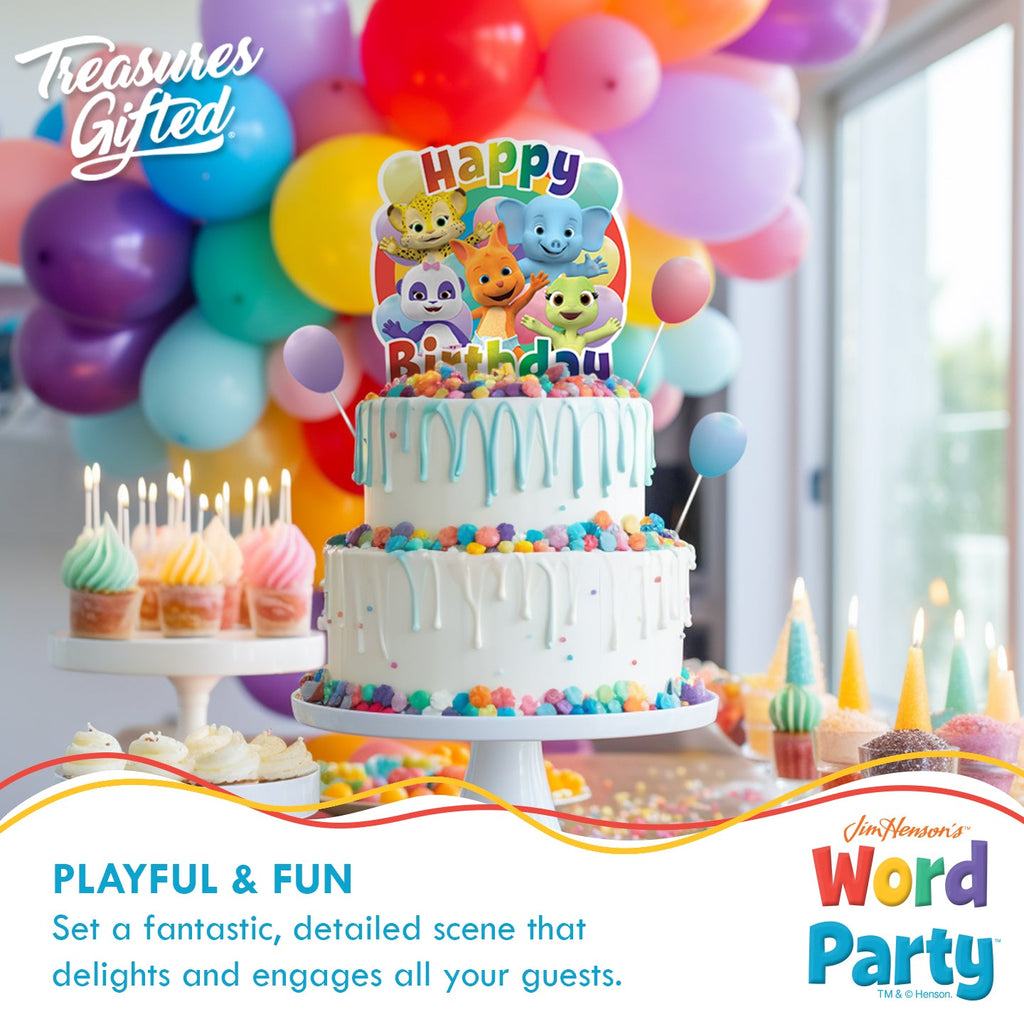 Word Party Cake Topper - Word Party Birthday Supplies