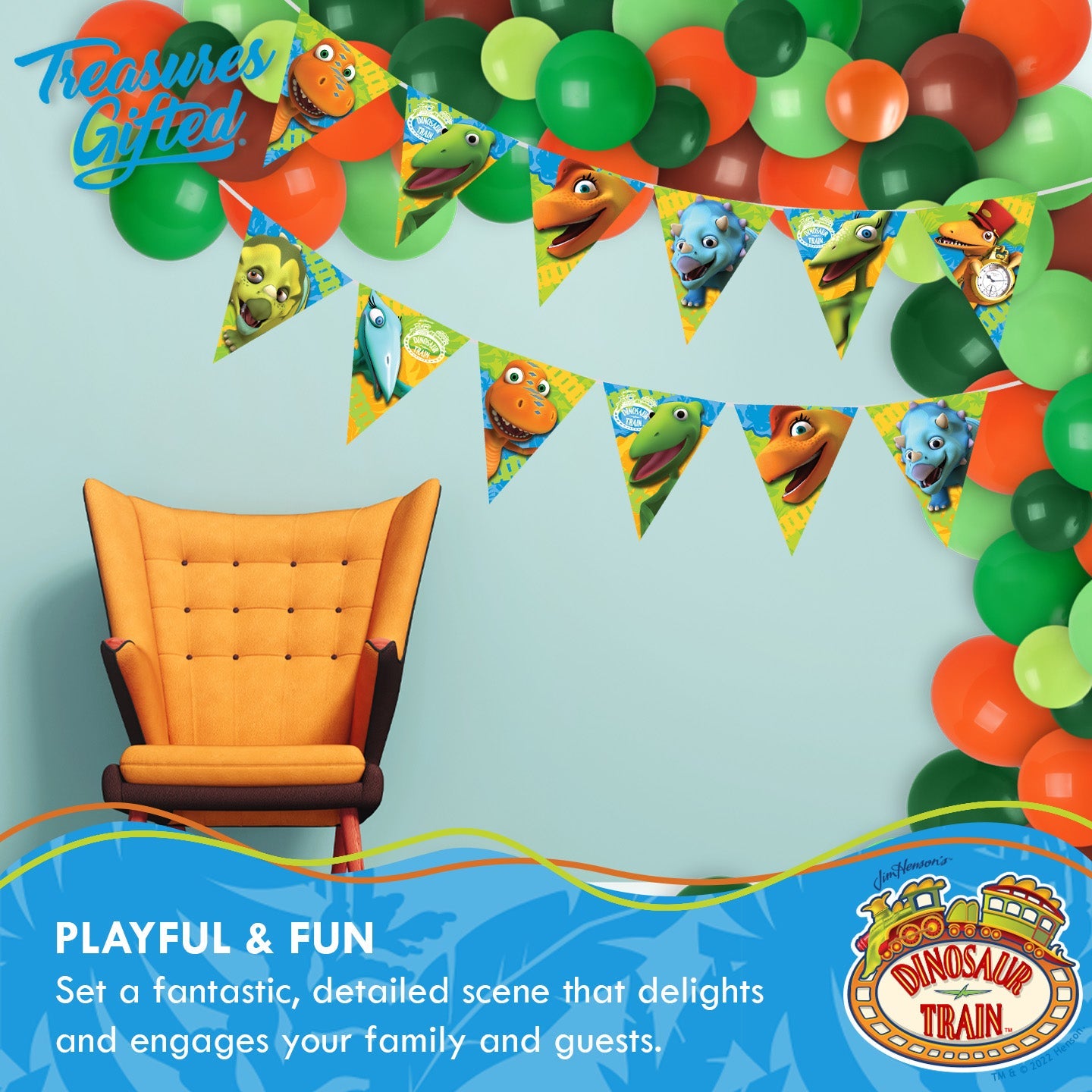 Dinosaur Train Birthday Banner Pennant - Dinosaur Train Party Supplies