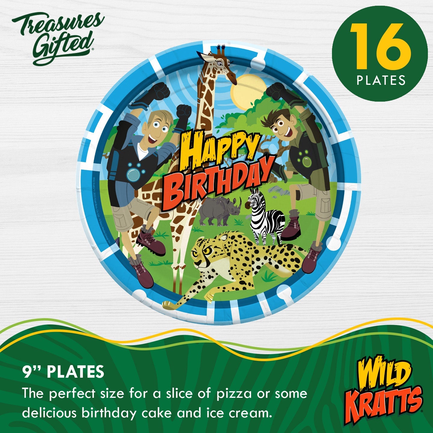 Wild Kratts Birthday Party Supplies Tableware Starter Set for 16 Guests