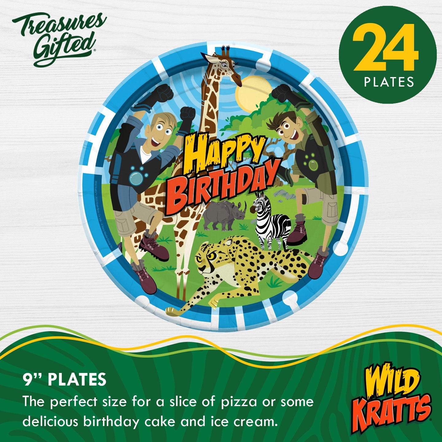 Wild Kratts Birthday Party Supplies Tableware Starter Set for 24 Guests