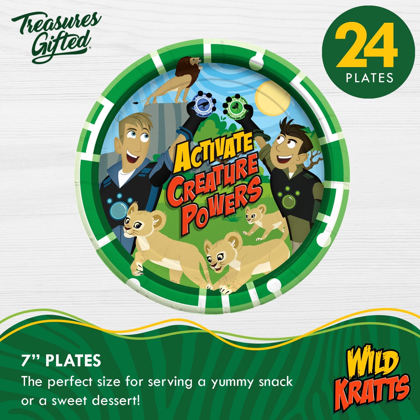 Wild Kratts Birthday Party Supplies Tableware Classic Set for 24 Guests