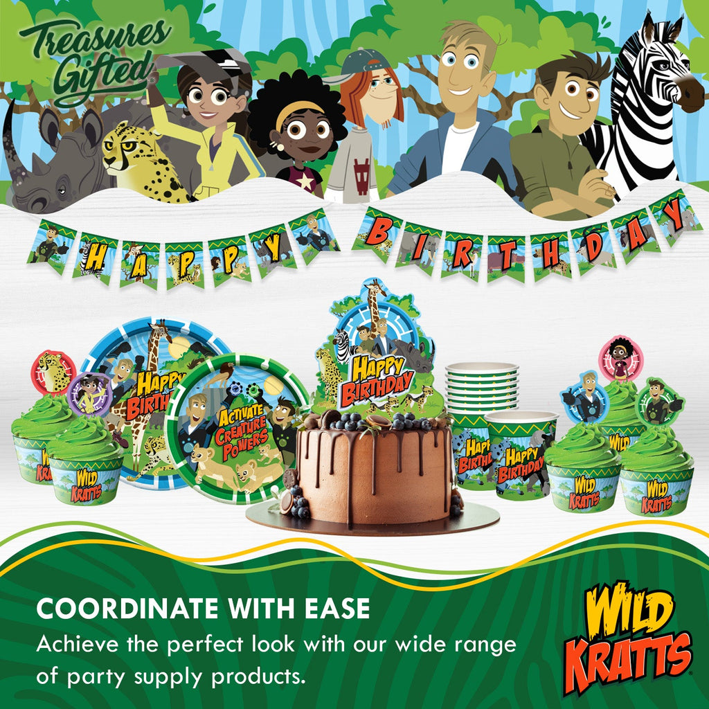 Wild Kratts Birthday Party Supplies Tableware Classic Set for 24 Guests