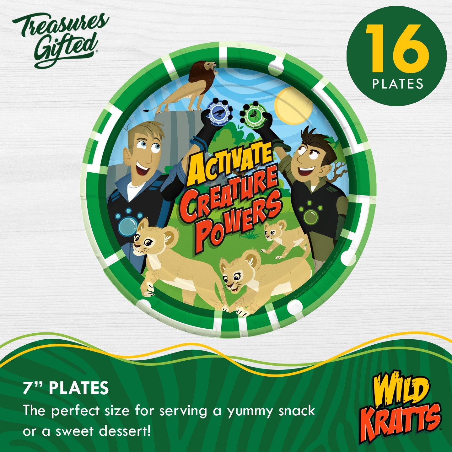 Wild Kratts Birthday Party Supplies Tableware Deluxe Set for 16 Guests