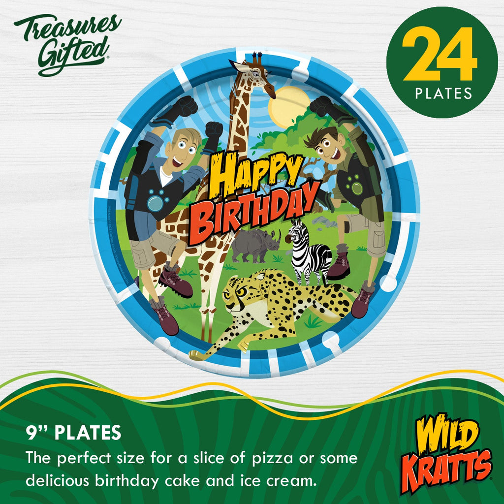 Wild Kratts Birthday Party Supplies Tableware Deluxe Set for 24 Guests