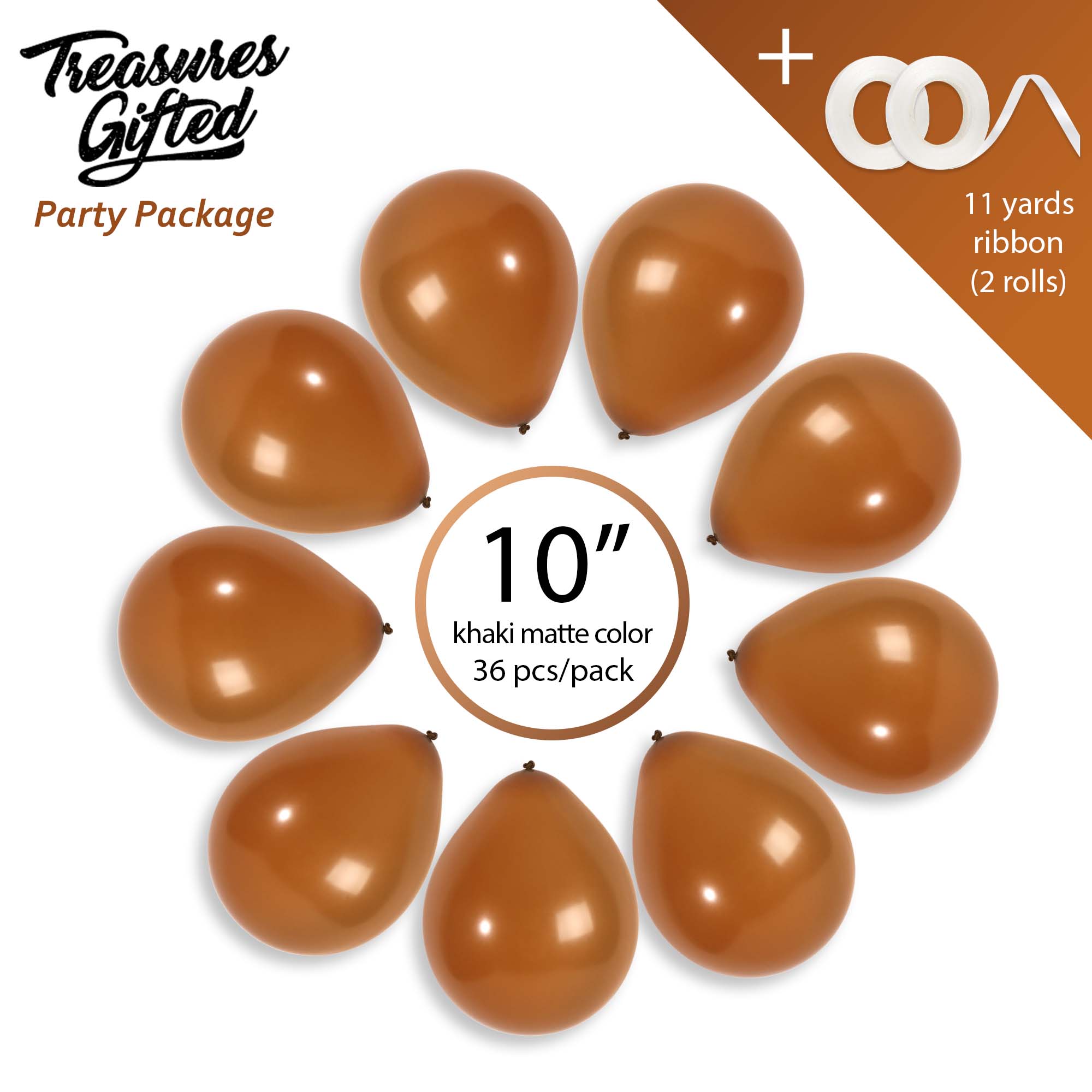 Khaki Brown Balloons - 10 Inch Latex Balloons