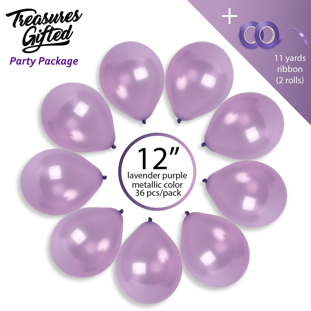 Pearlescent Pastel Purple Balloons - 12 Inch Latex Balloons