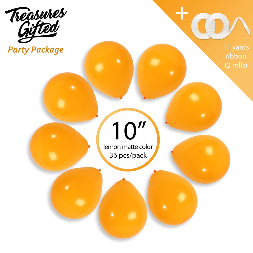 Lemon Yellow Balloons - 10 Inch Latex Balloons