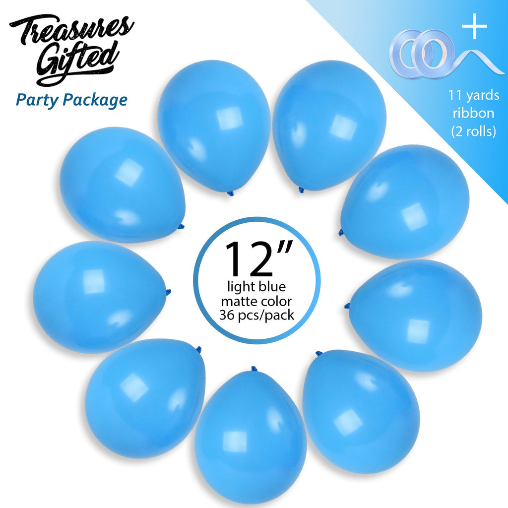 Light Blue Balloons - 12 Inch Latex Balloons