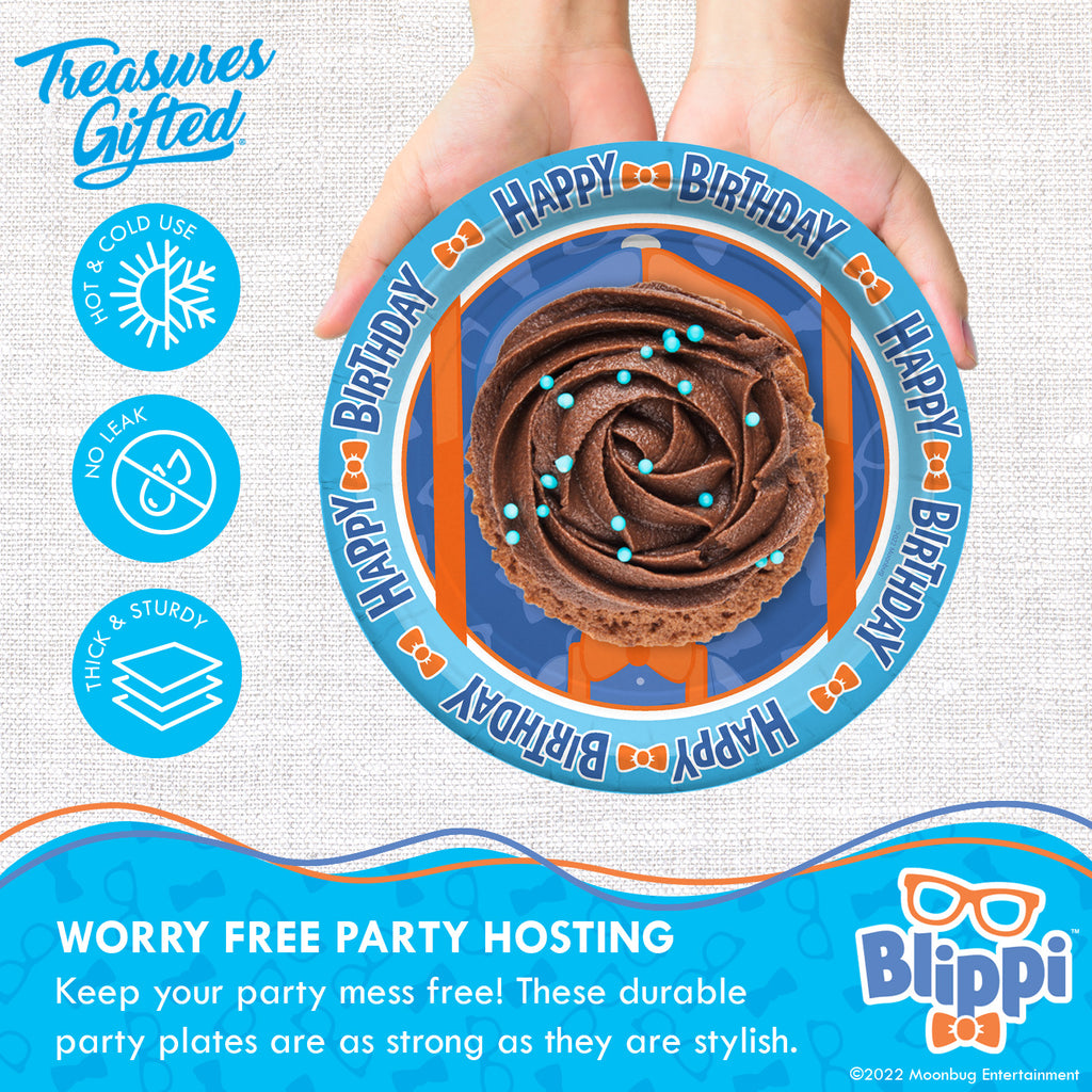 Blippi Plates 7in - Blippi Party Supplies