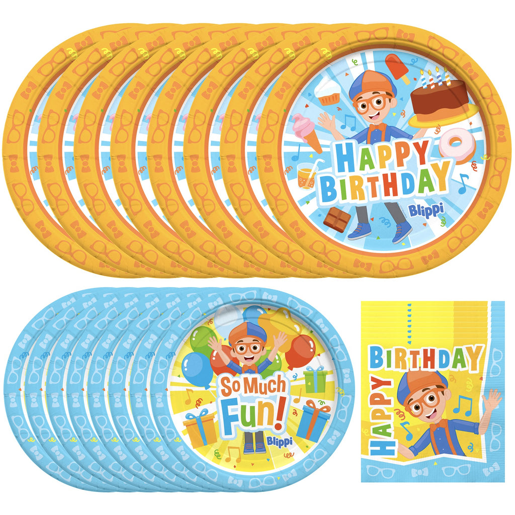 Blippi Party Tableware Starter Set for 16 Guests
