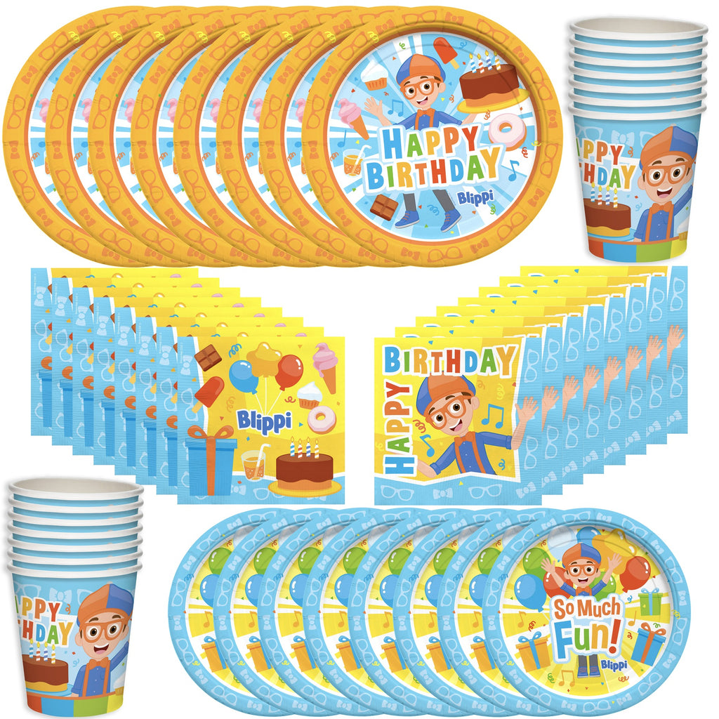 Blippi Party Tableware Classic Set for 16 Guests