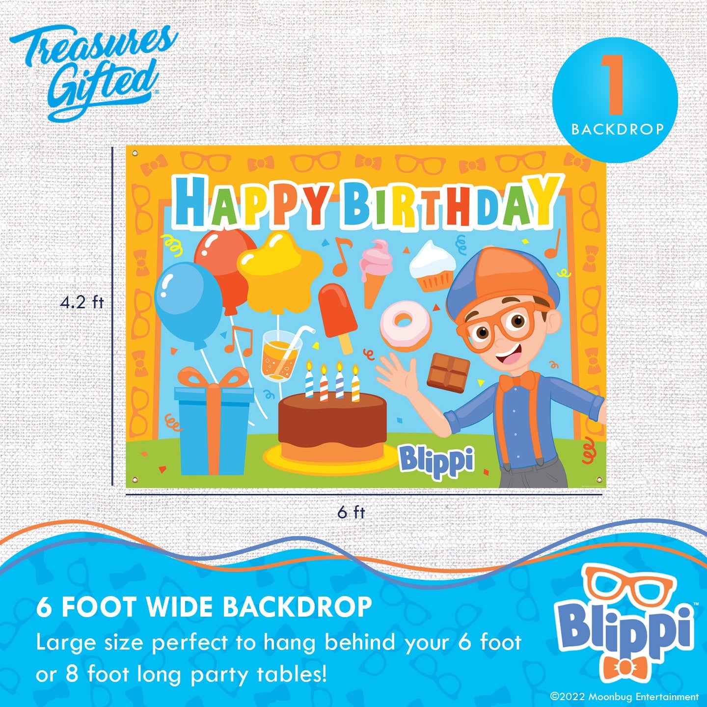 Blippi Banner Backdrop - Blippi Party Supplies