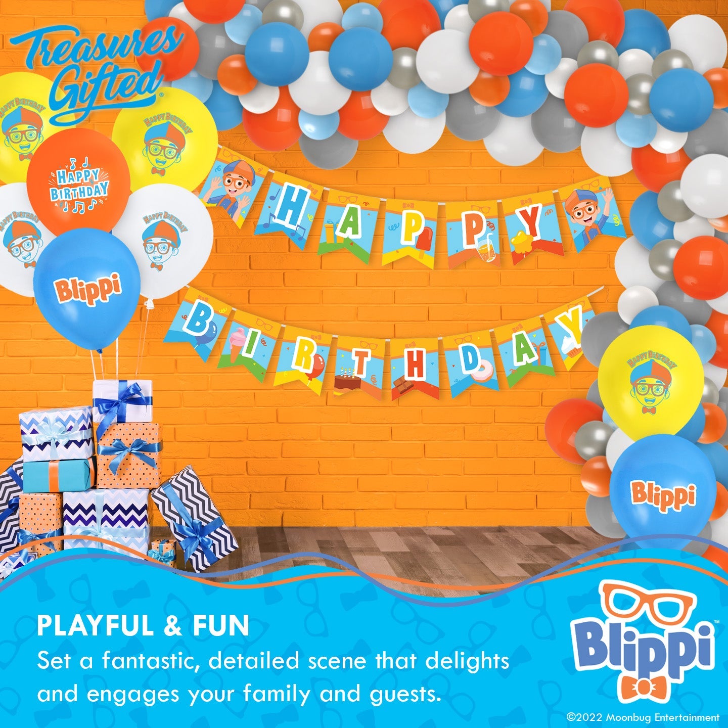Blippi Balloon Party Bouquet - Blippi Party Supplies