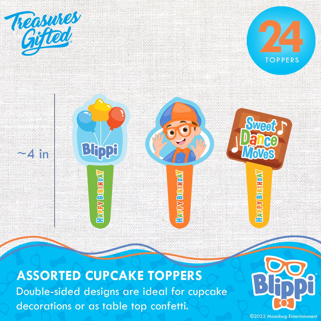 Blippi Party Cupcake Toppers & Blippi Cupcake Wrappers