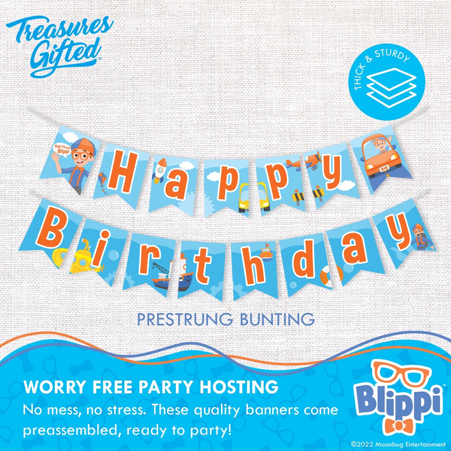 Blippi Birthday Banner Vehicle - Blippi Party Supplies