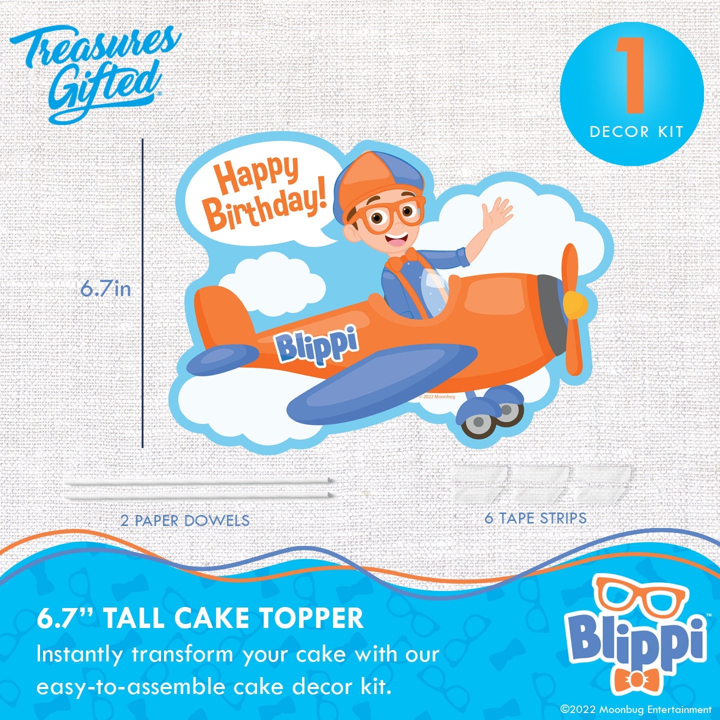 Blippi Birthday Cake Topper & Blippi Cupcake Toppers Kit Vehicle