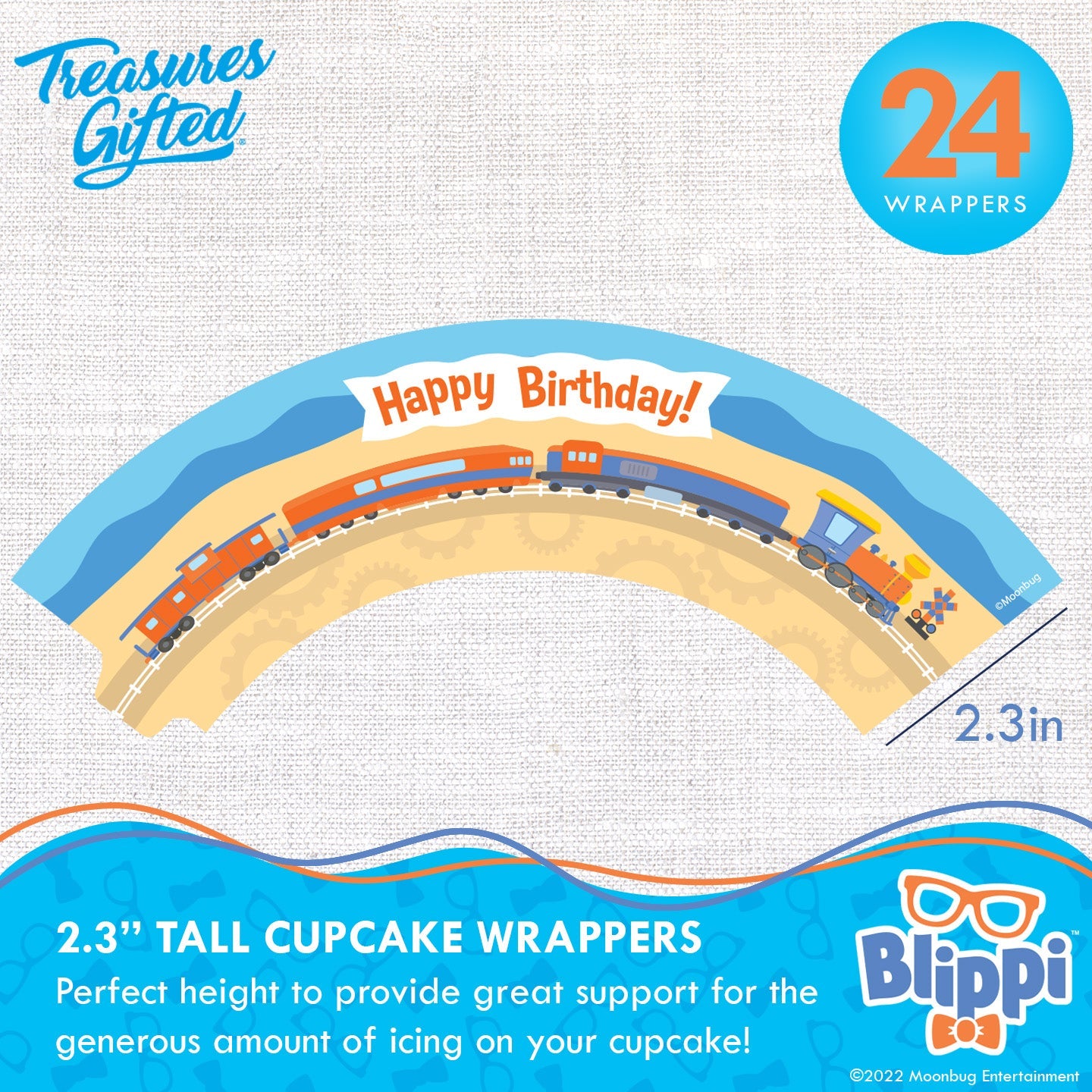 Blippi Birthday Cake Topper & Blippi Cupcake Toppers Kit Vehicle