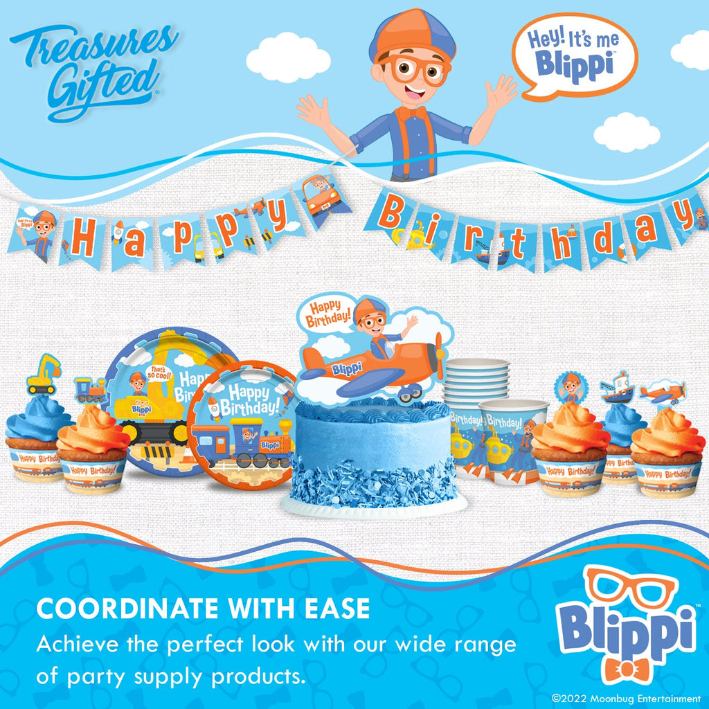 Blippi Birthday Banner Pennant Vehicle - Blippi Party Supplies