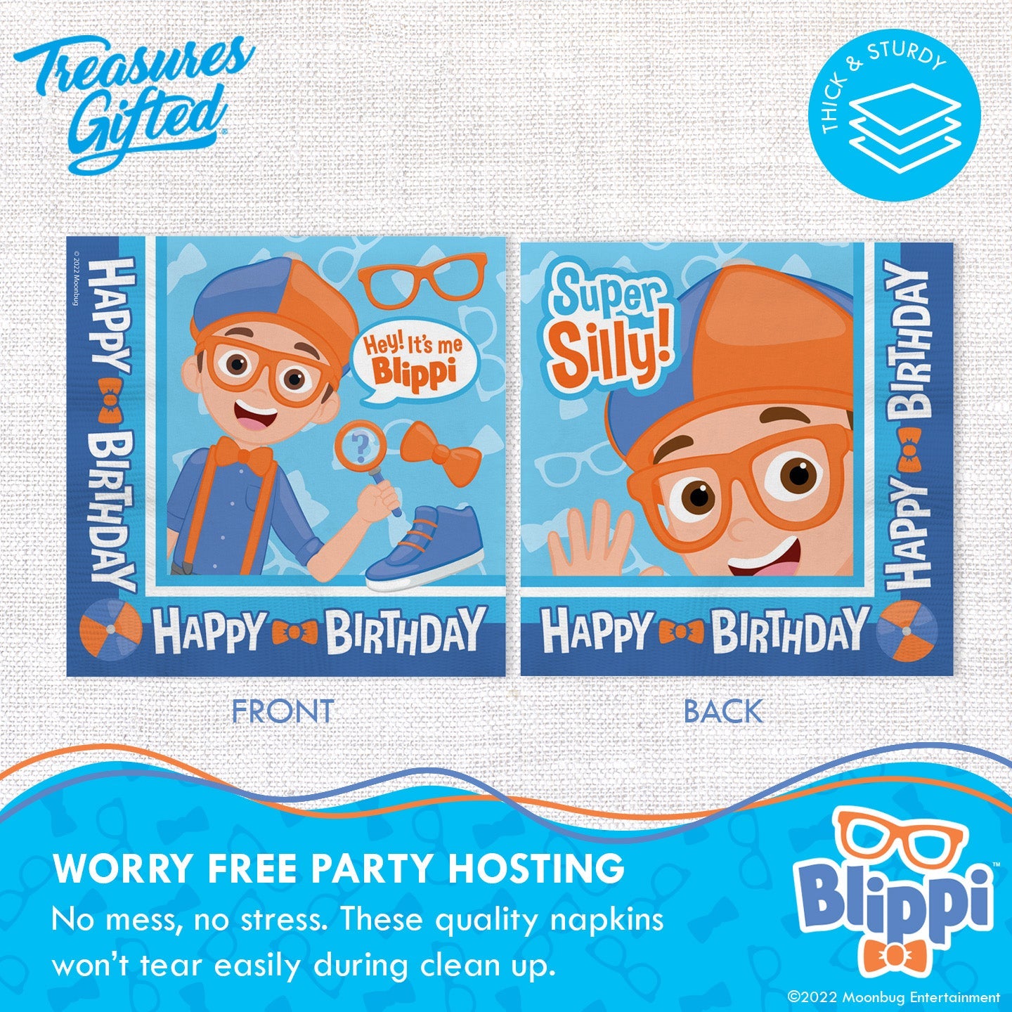 Blippi Party Napkins Vehicle - Blippi Party Supplies