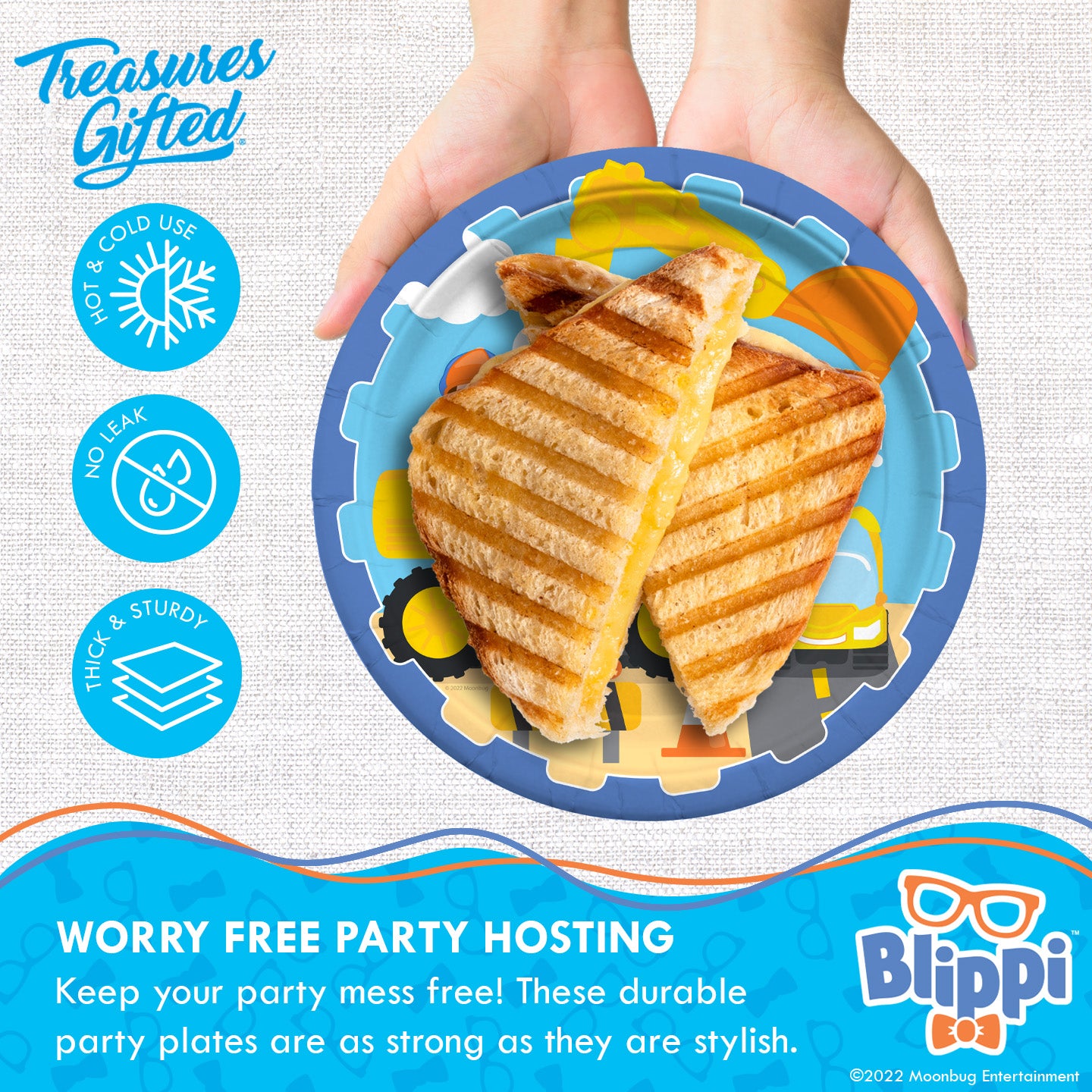 Blippi Plates 9in Vehicle - Blippi Party Supplies