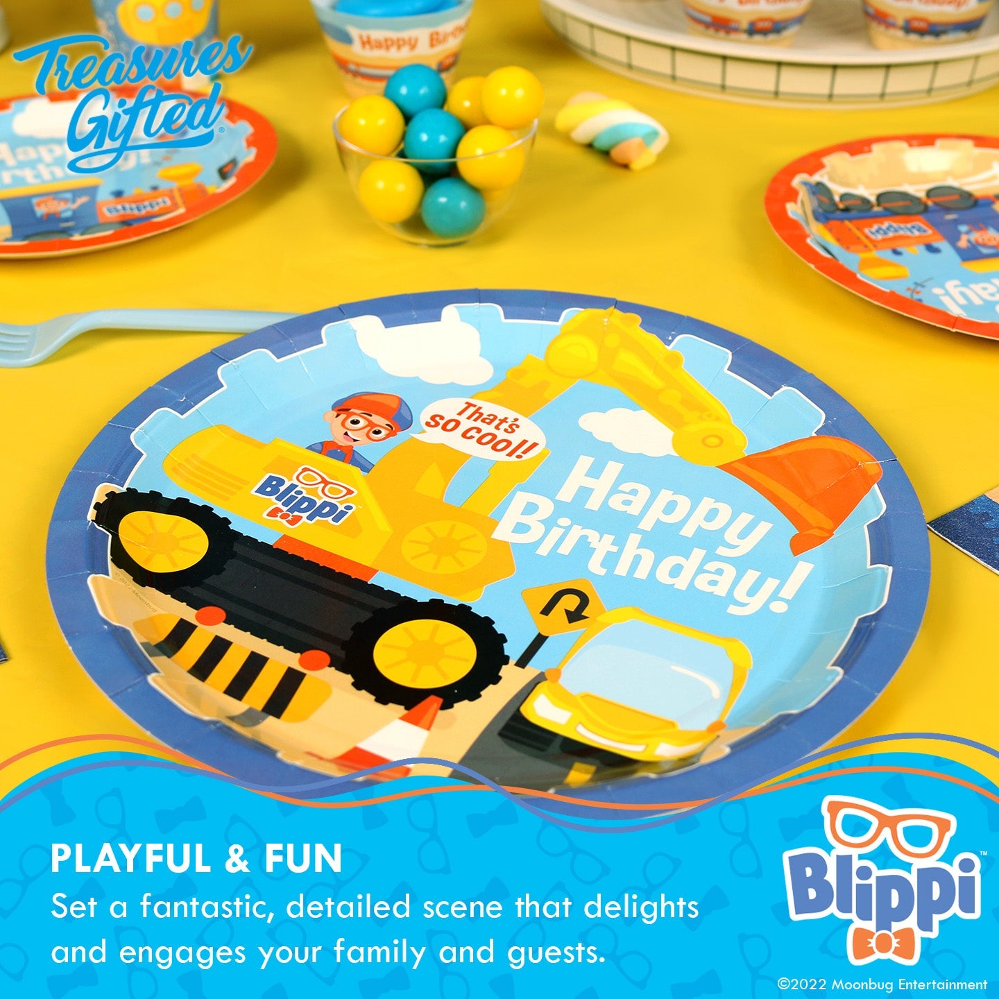 Blippi Plates 9in Vehicle - Blippi Party Supplies