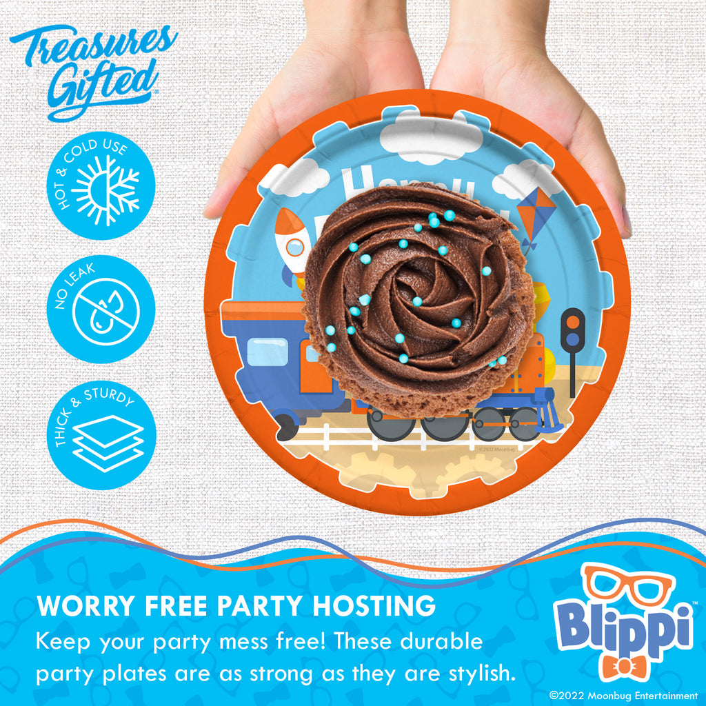 Blippi Plates 7in Vehicle - Blippi Party Supplies
