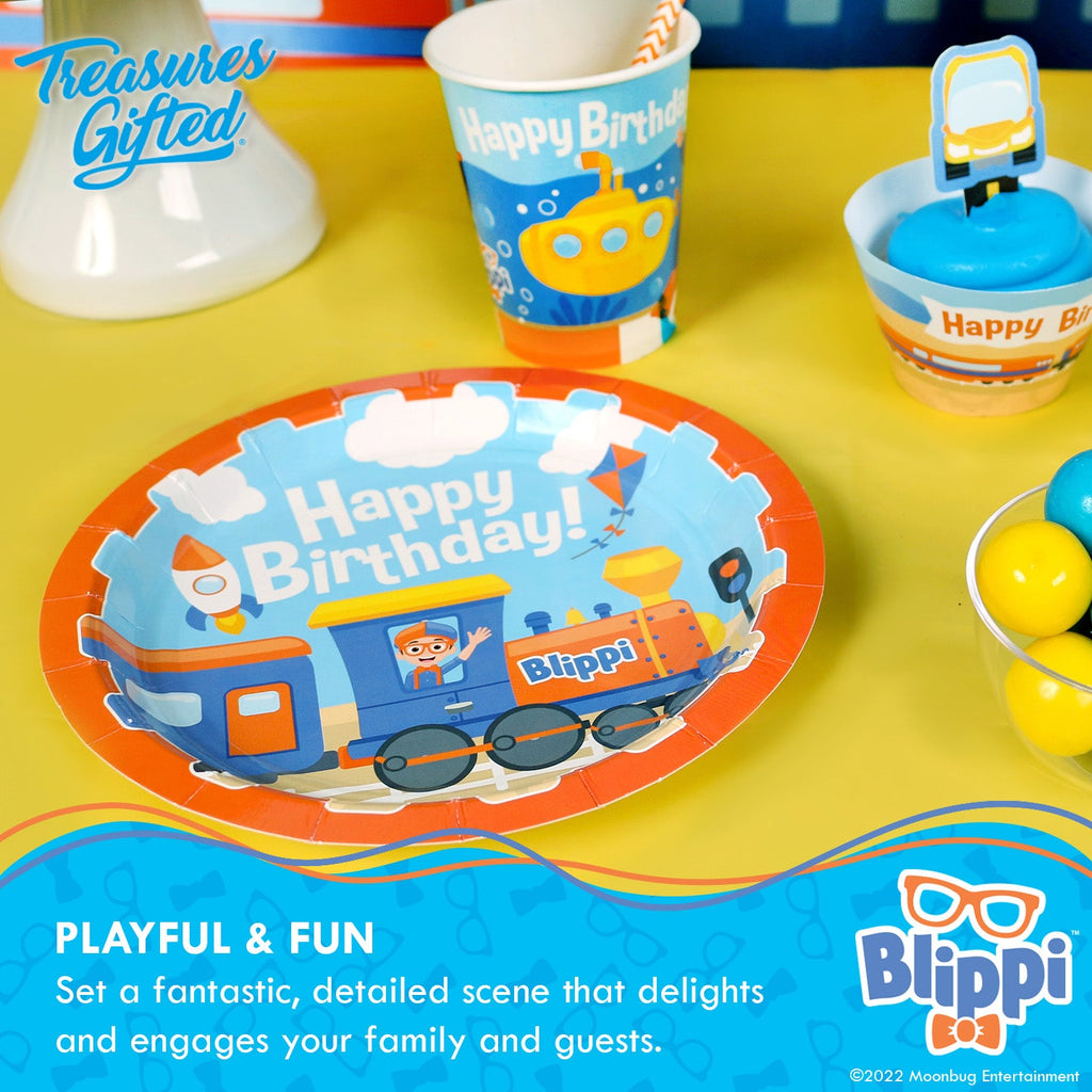 Blippi Plates 7in Vehicle - Blippi Party Supplies