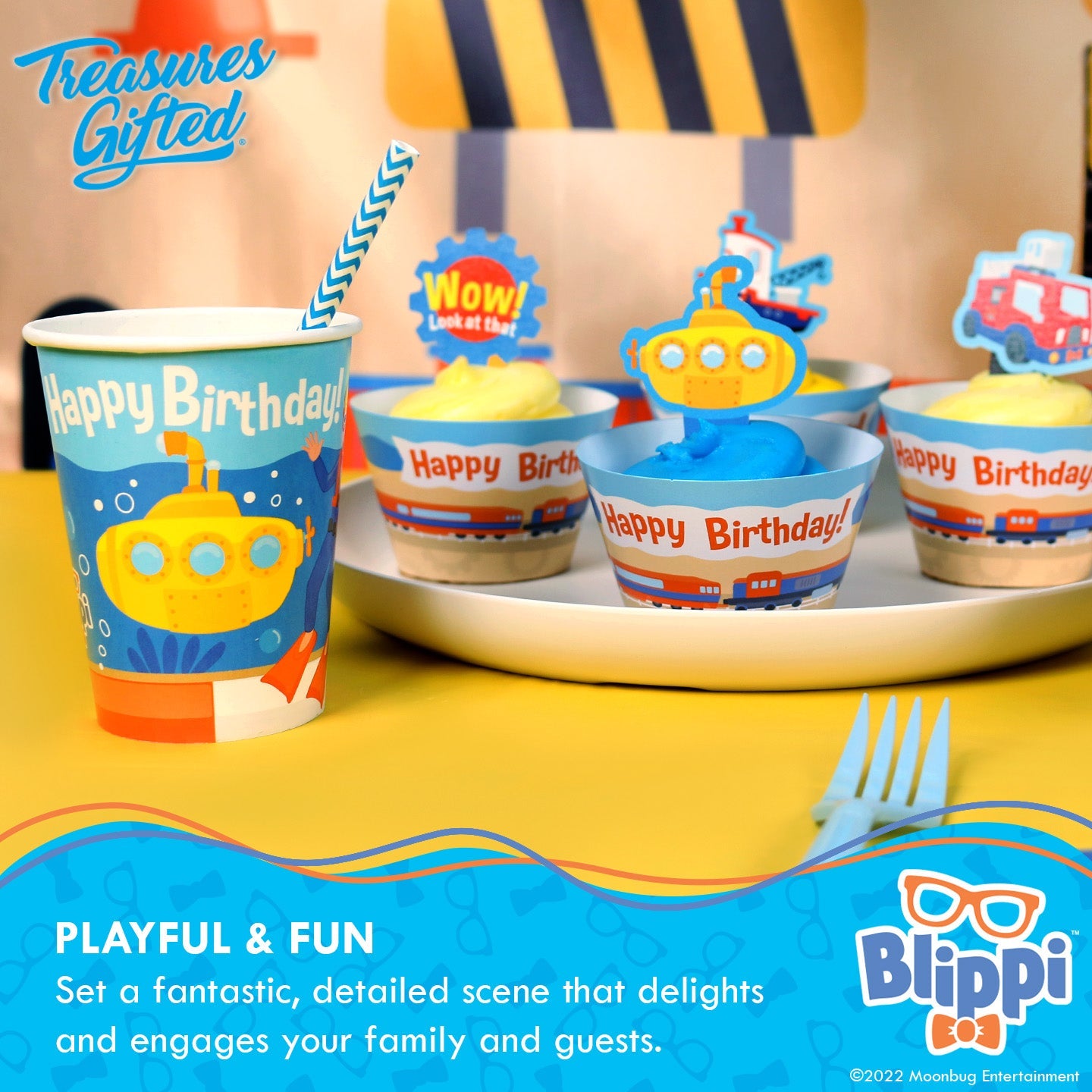 Blippi Cups Vehicle - Blippi Party Supplies