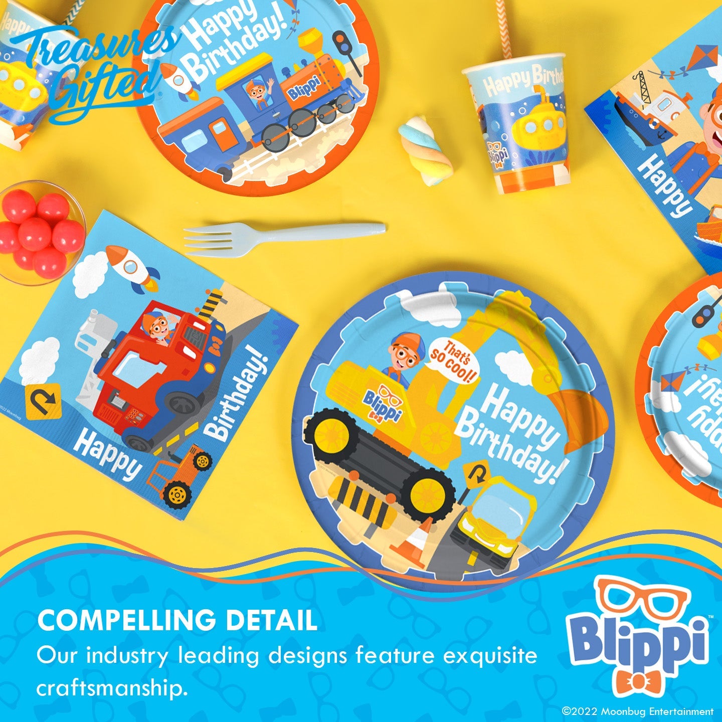Blippi Party Cupcake Toppers & Blippi Vehicle Cupcake Wrappers