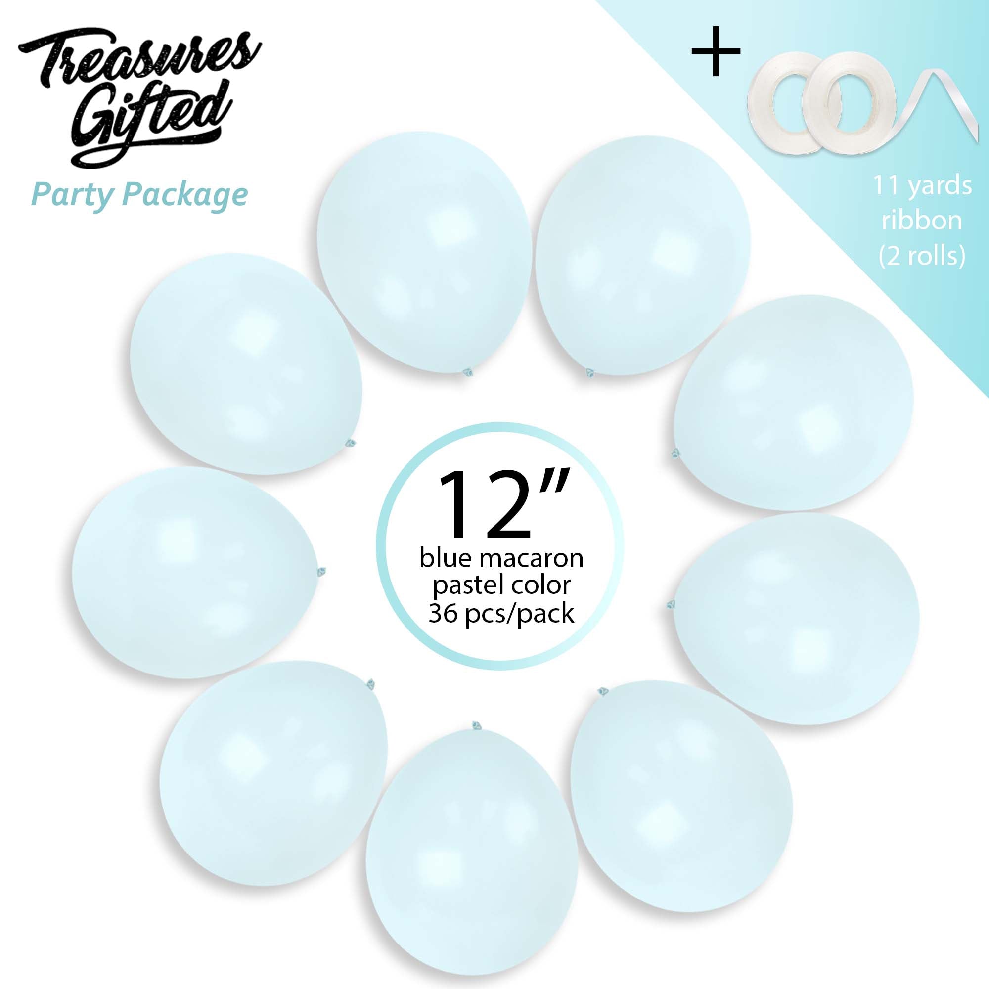 Macaron Powder Blue Balloons - 12 Inch Latex Balloons