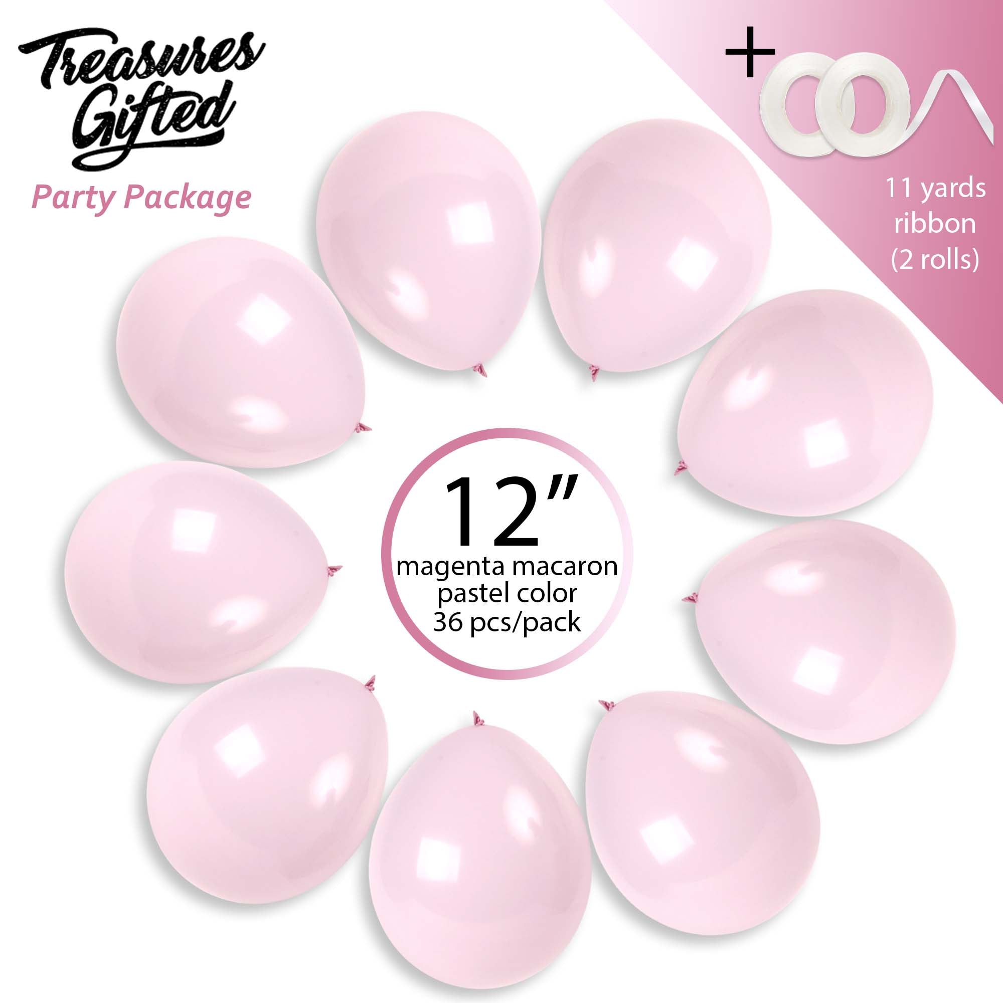Macaron Pastel Pink Balloons - 12 Inch Latex Balloons