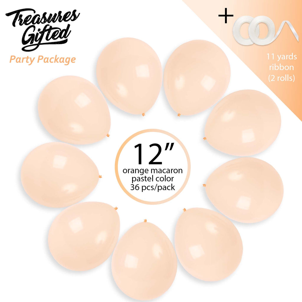 Macaron Pastel Orange Balloons - 12 Inch Latex Balloons