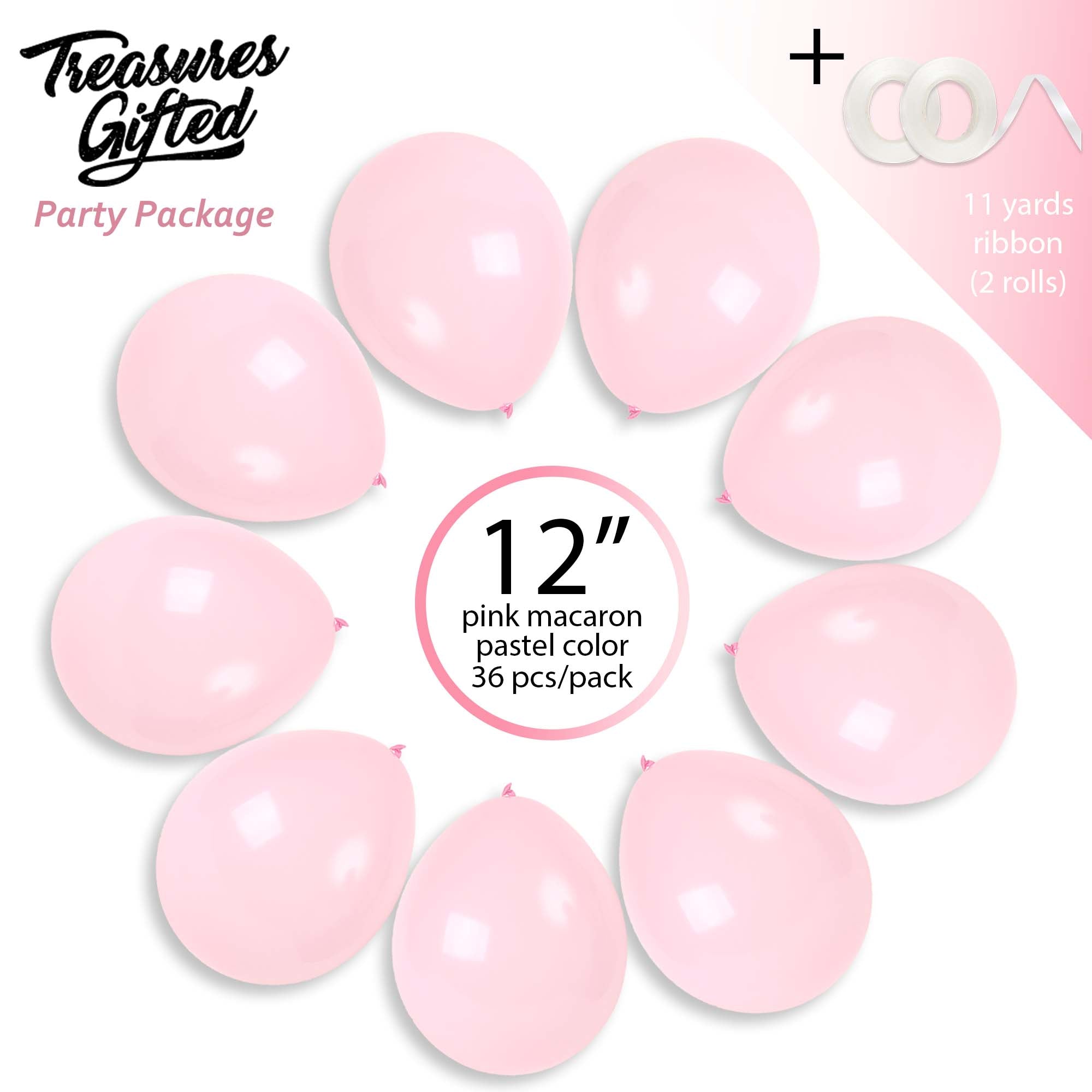 Macaron Baby Pink Balloons - 12 Inch Latex Balloons