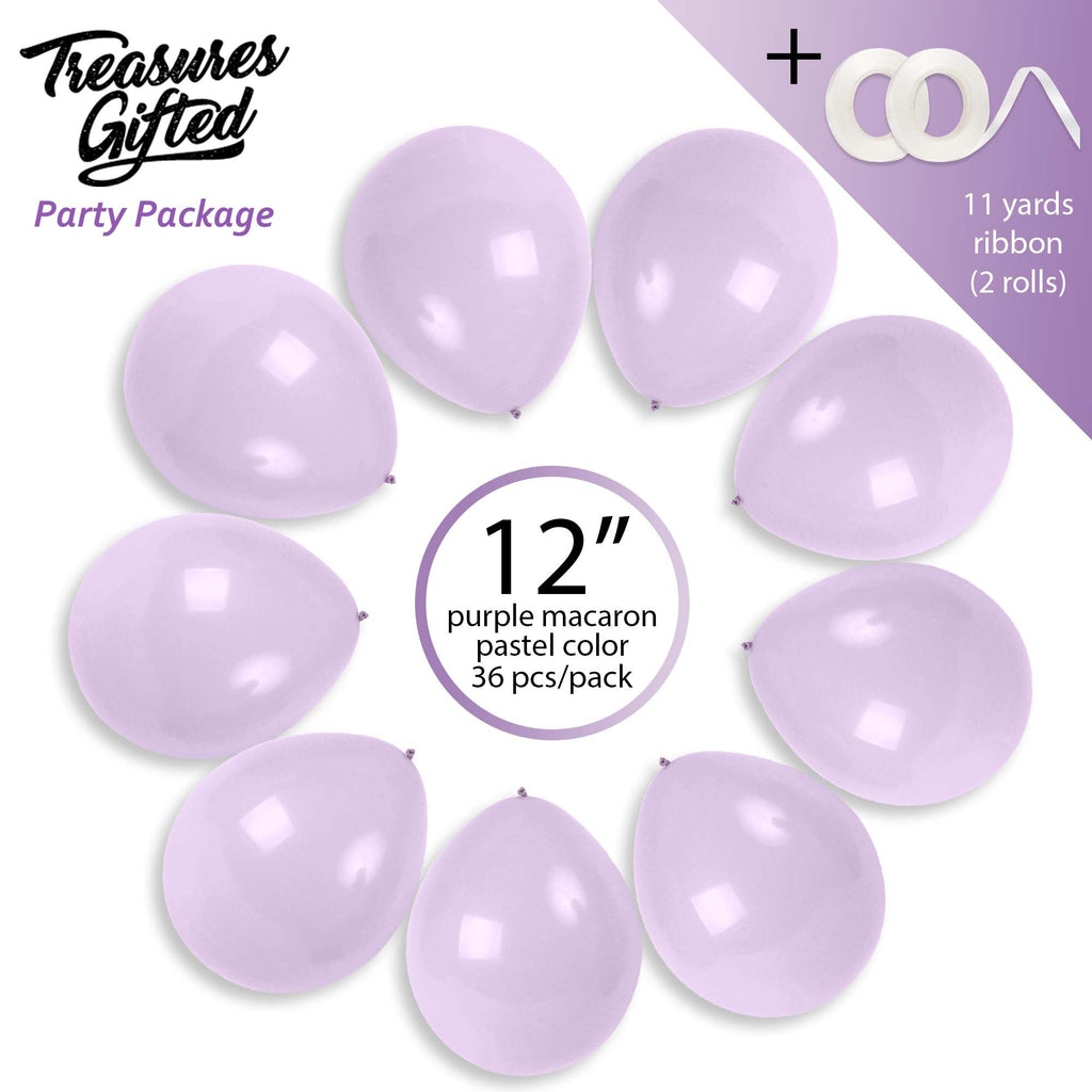 Macaron Pastel Purple Balloons - 12 Inch Latex Balloons