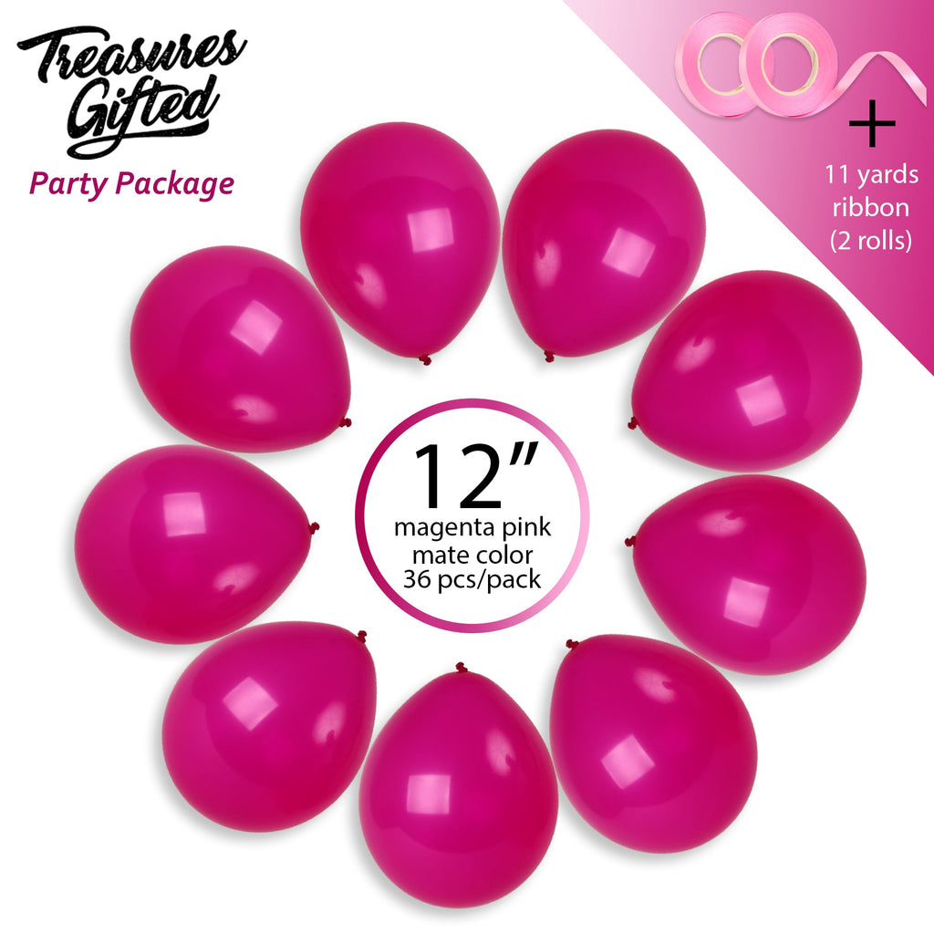Hot Pink Balloons - 12 Inch Latex Balloons