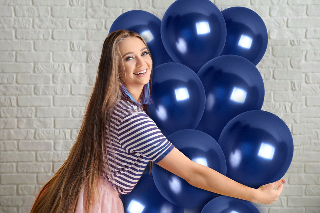 Pearlescent Navy Blue Balloons - 12 Inch Latex Balloons
