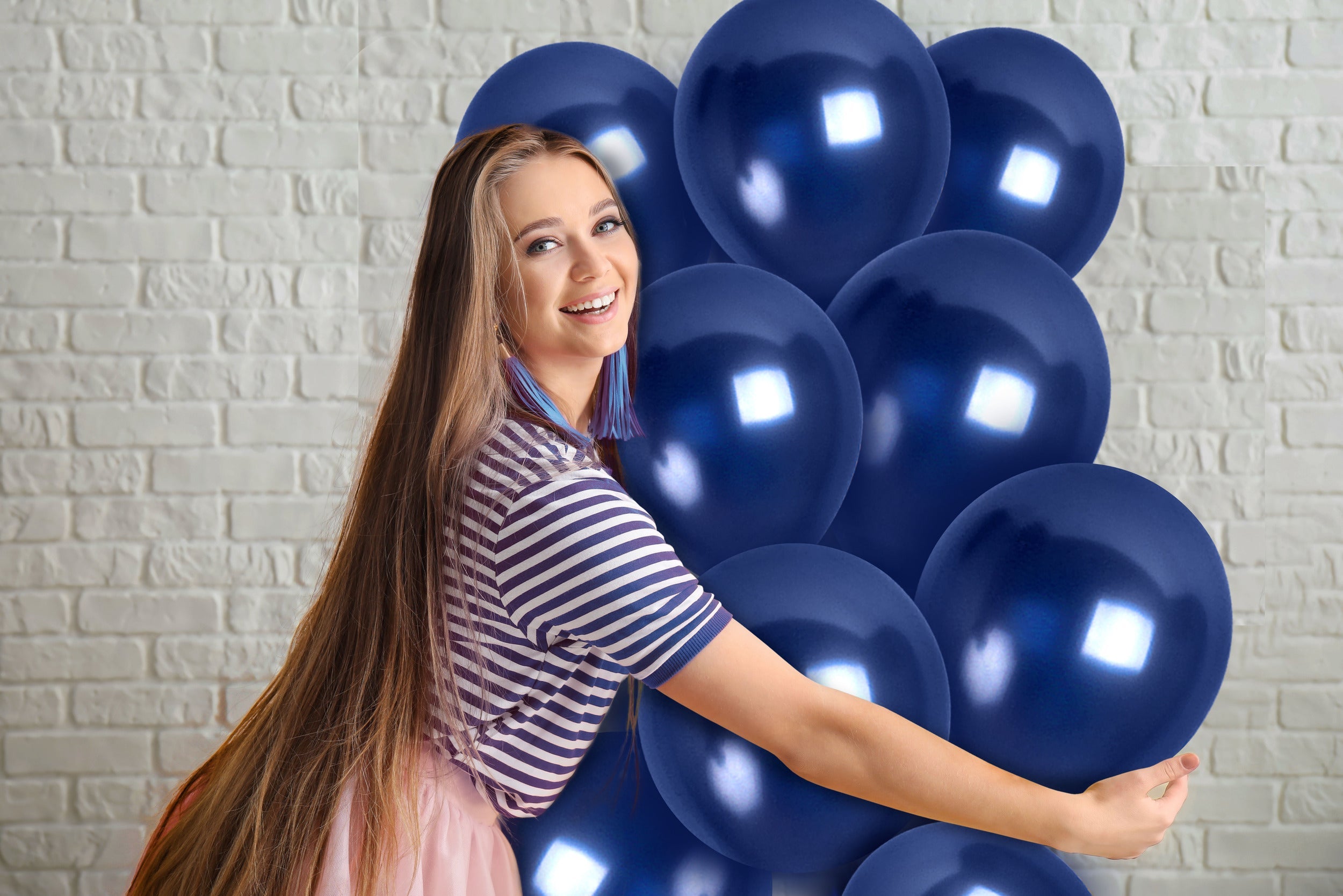 Pearlescent Navy Blue Balloons - 12 Inch Latex Balloons