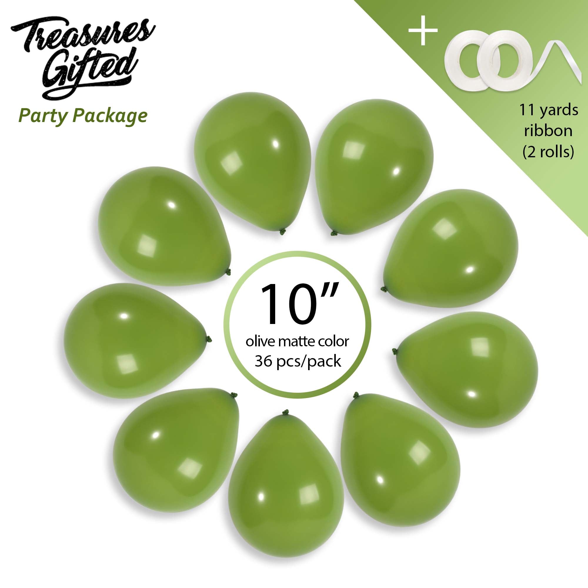 Olive Green Balloons - 10 Inch Latex Balloons
