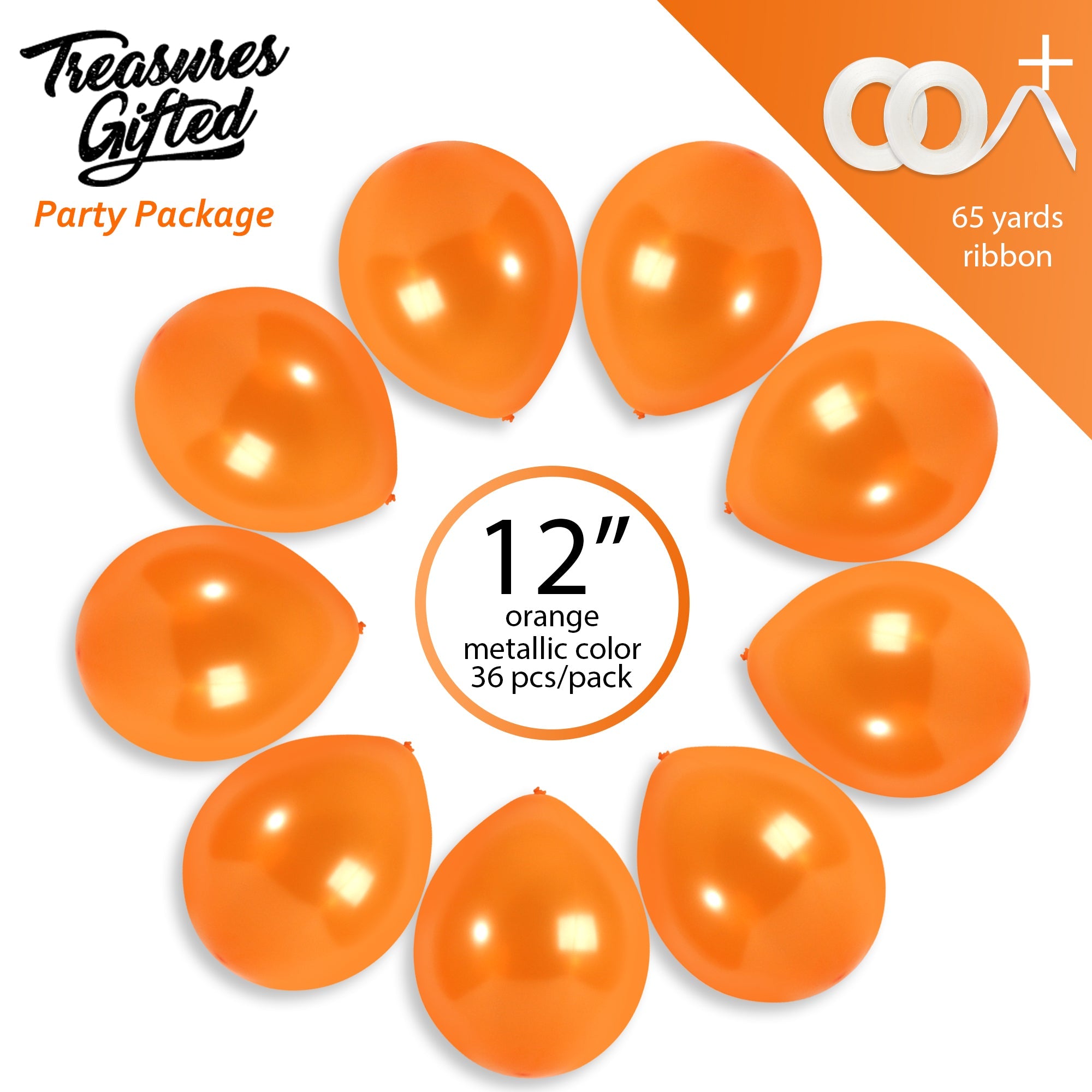 Pearlescent Orange Balloons - 12 Inch Latex Balloons