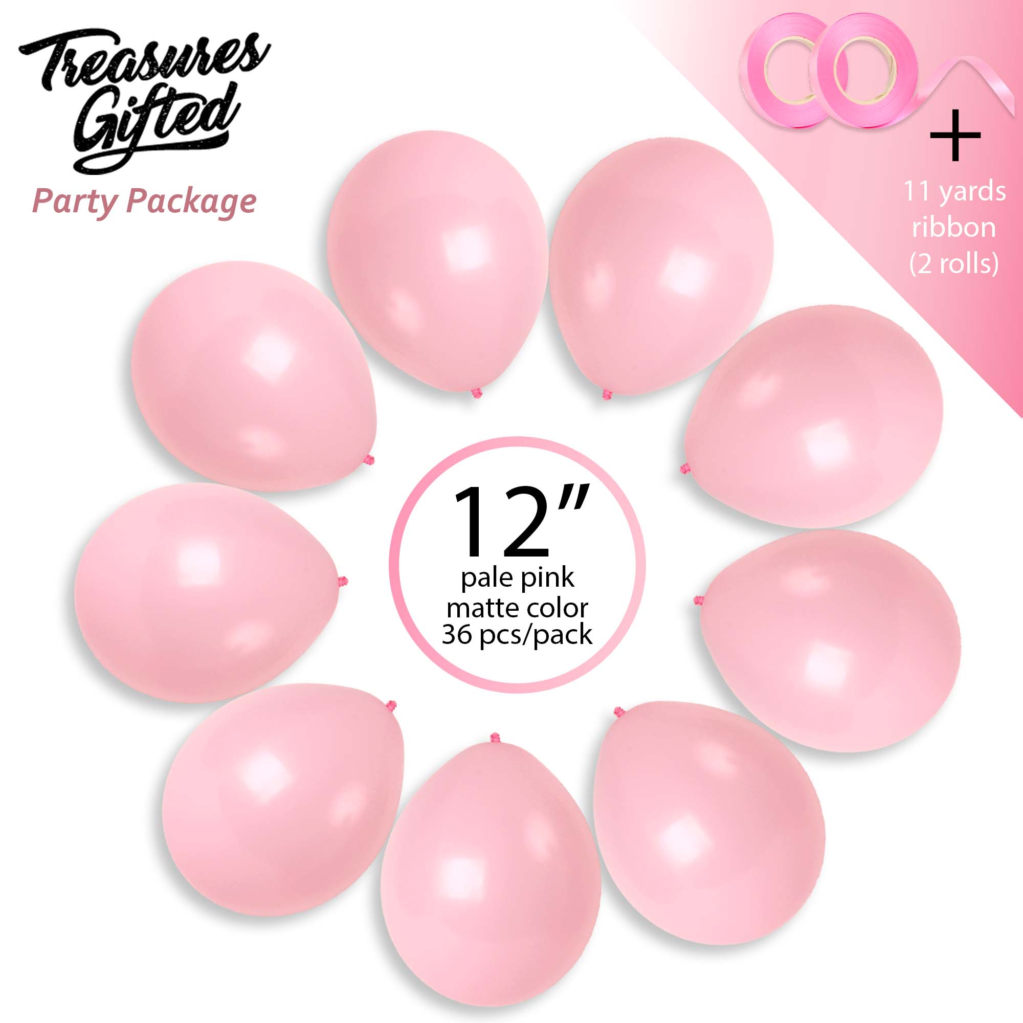 Light Pink Balloons - 12 Inch Latex Balloons