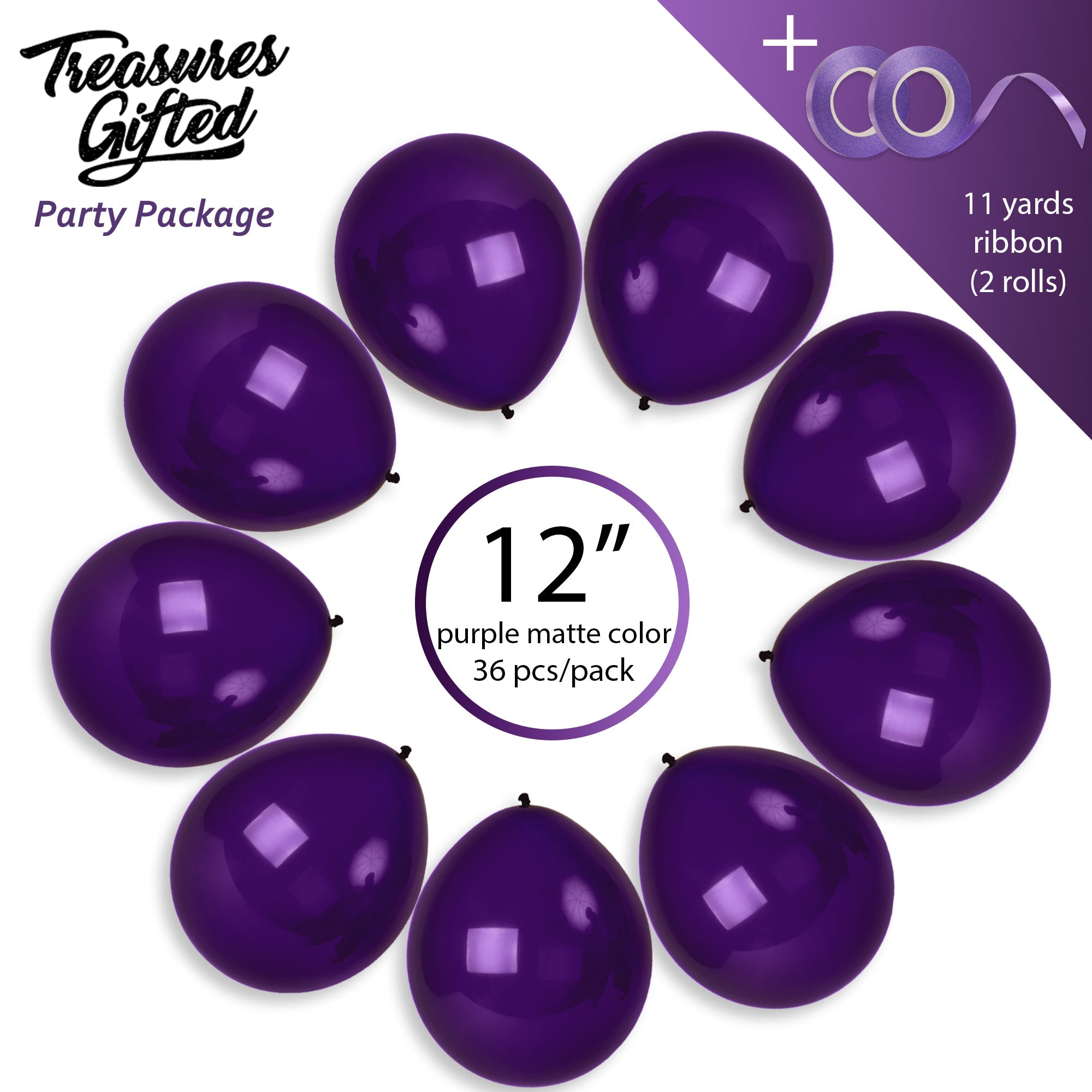 Dark Purple Balloons - 12 Inch Latex Balloons