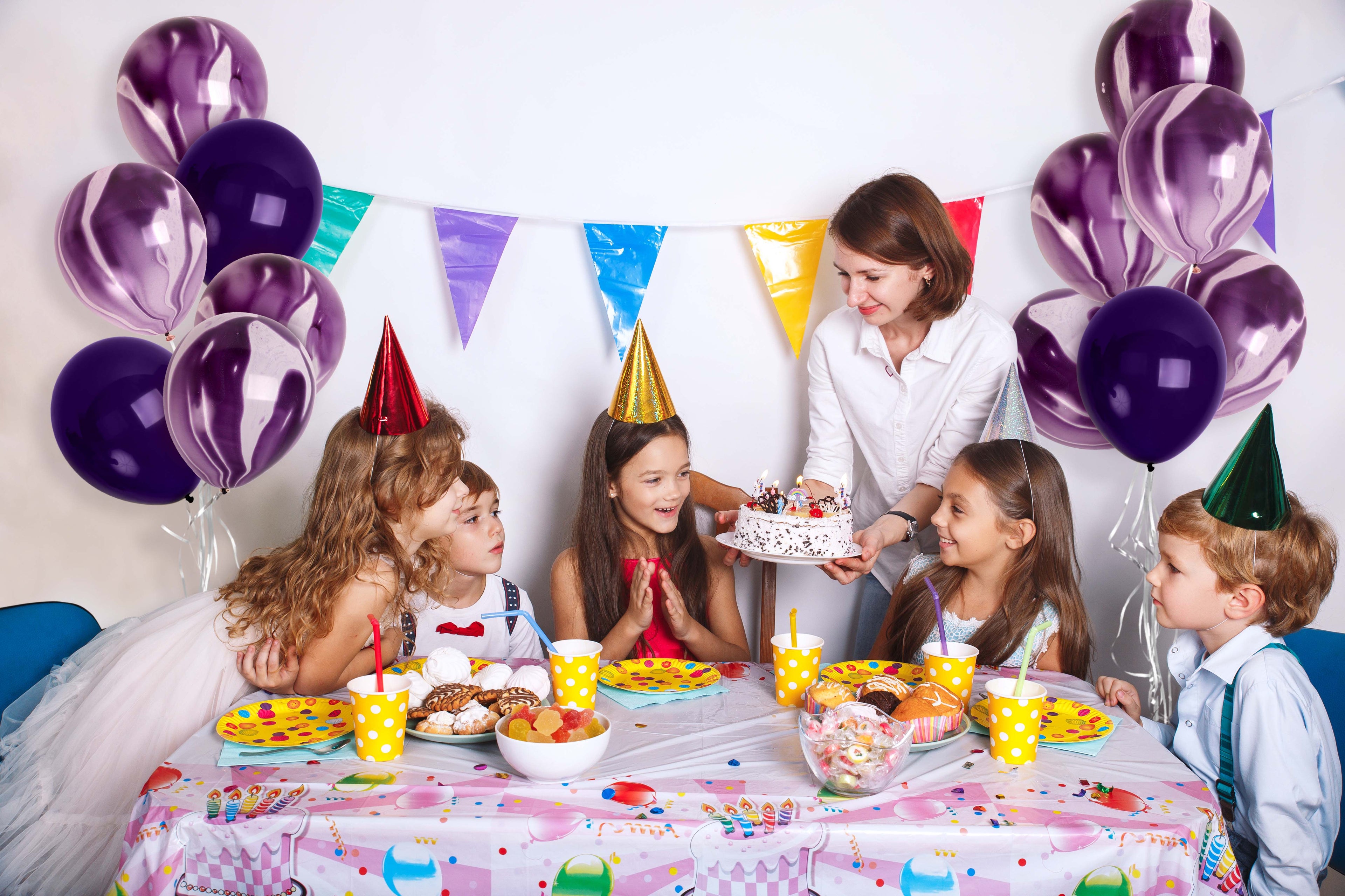 Purple Marble Balloons - 12 Inch Latex Balloons