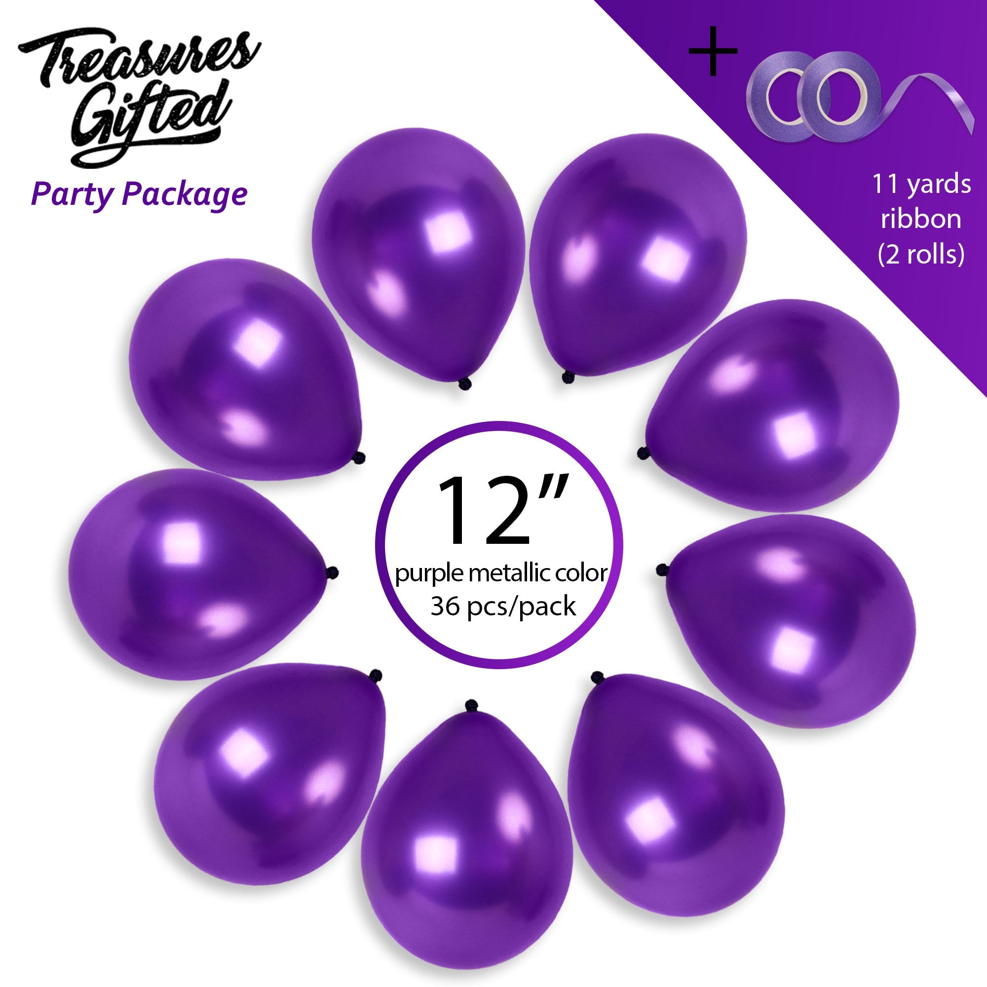 Pearlescent Purple Balloons - 12 Inch Latex Balloons