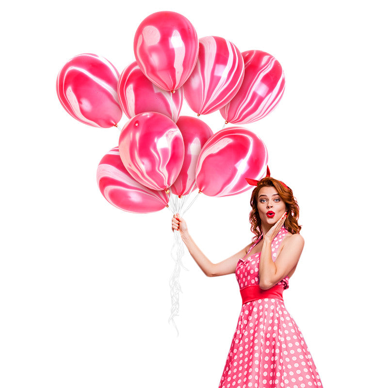 Red Marble Balloons - 12 Inch Latex Balloons