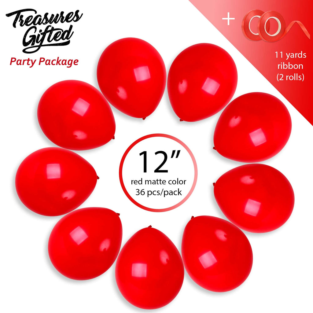Red Balloons - 12 Inch Latex Balloons