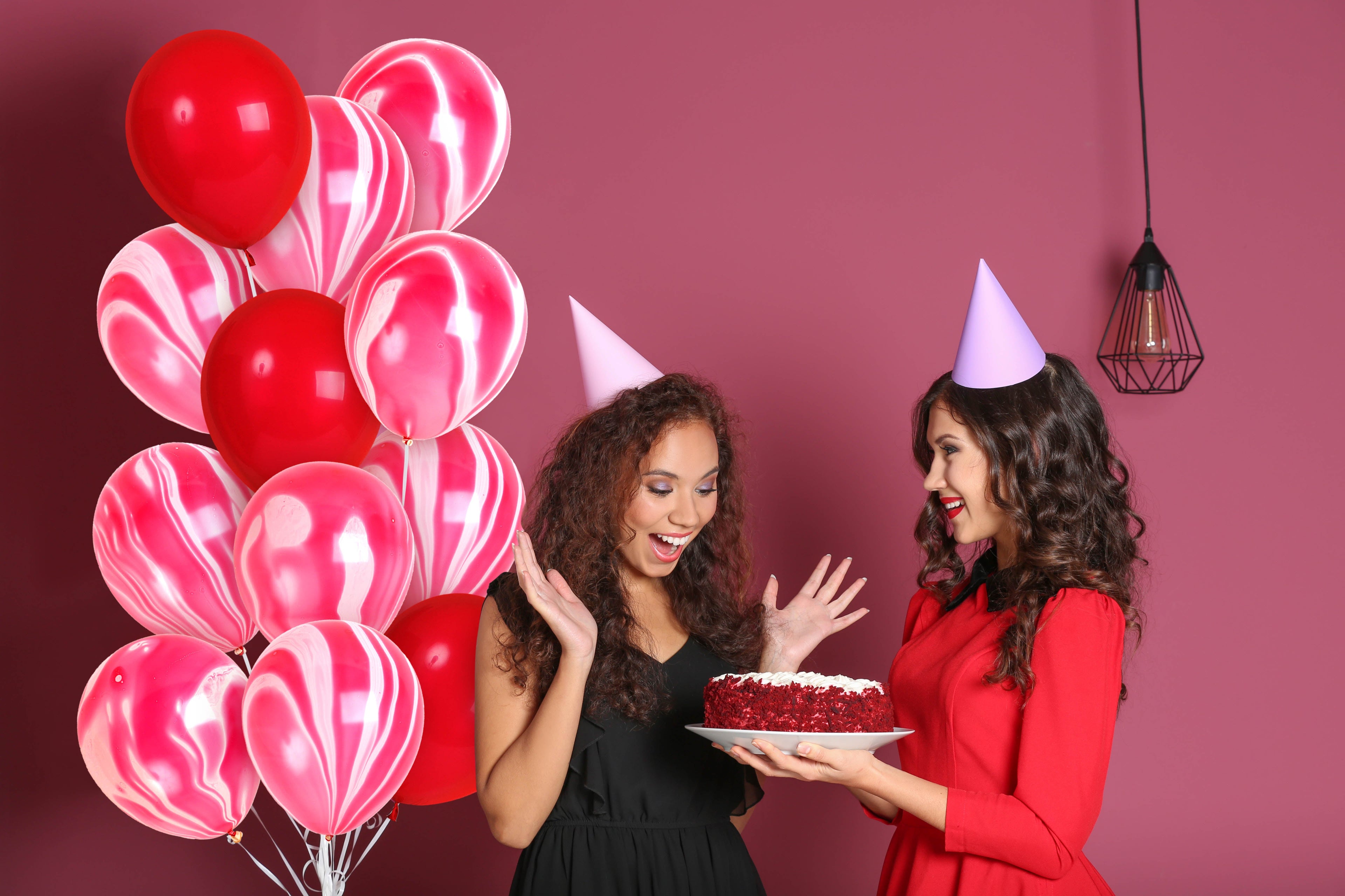 Red Marble Balloons - 12 Inch Latex Balloons