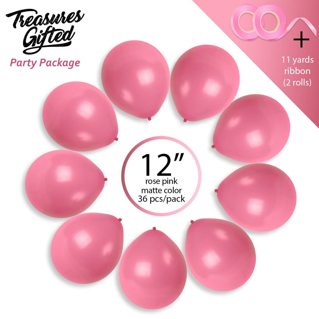 Rose Pink Balloons - 12 Inch Latex Balloons