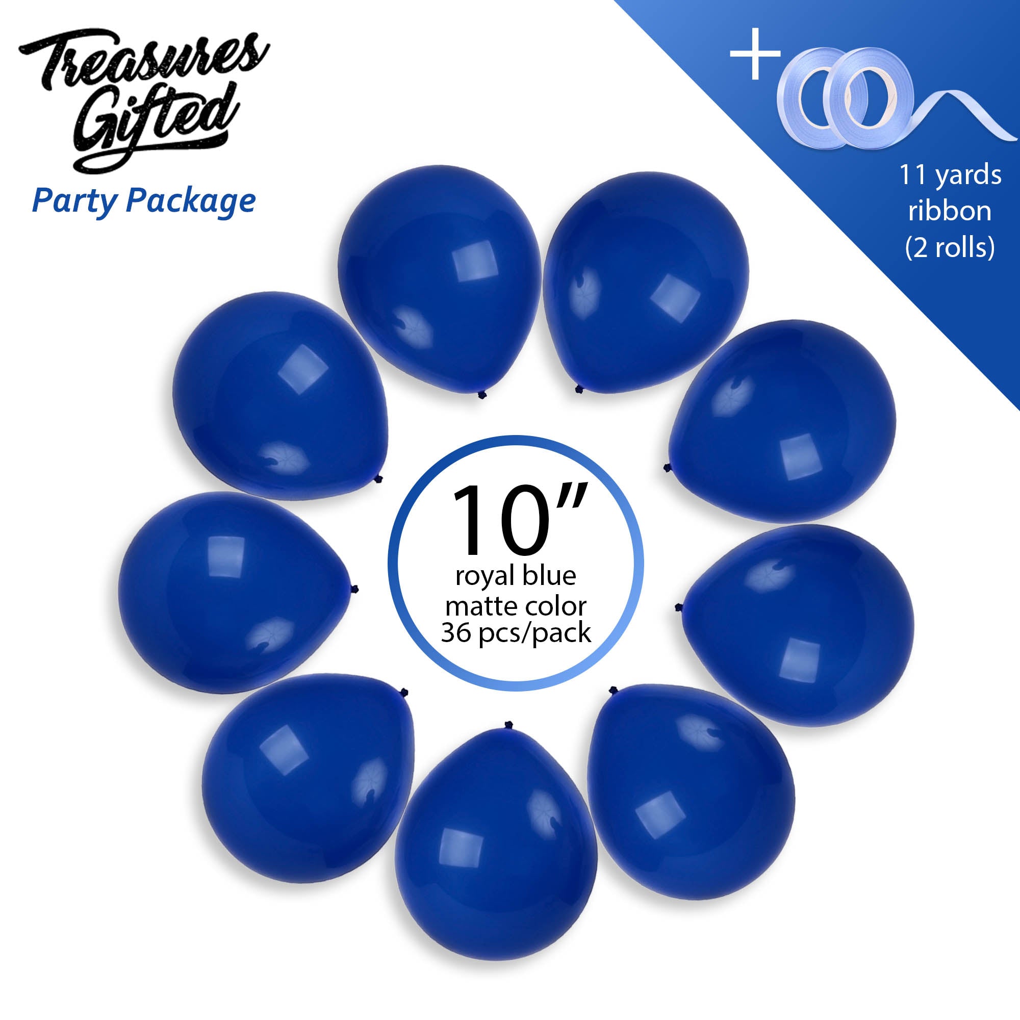Royal Blue Balloons - 10 Inch Latex Balloons
