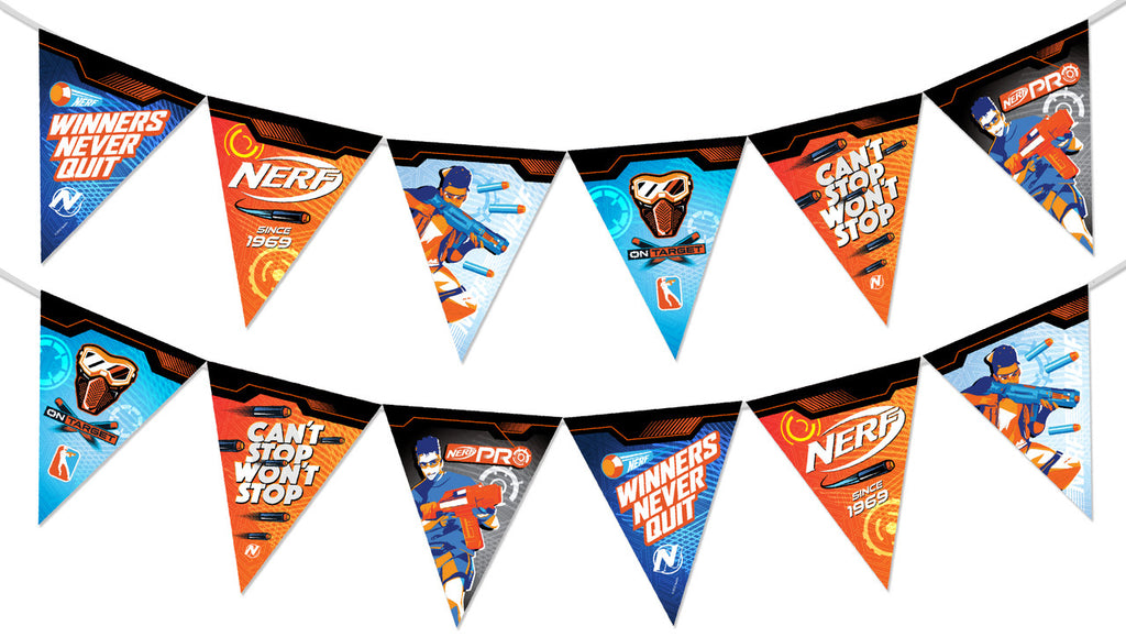 Nerf Birthday Banner Pennant - Nerf Party Supplies